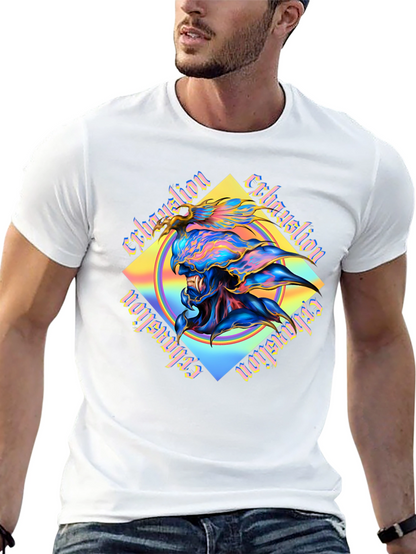 Camiseta Negra con Diseño Abstracto Exhaustion