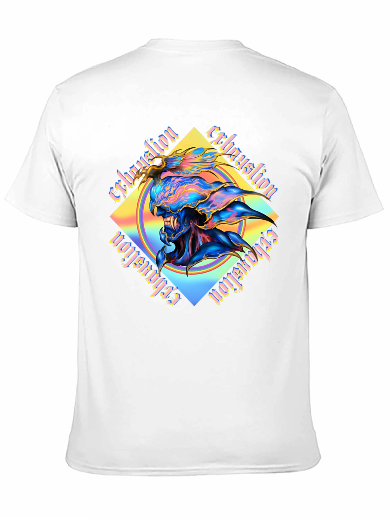 Camiseta Negra con Diseño Abstracto Exhaustion