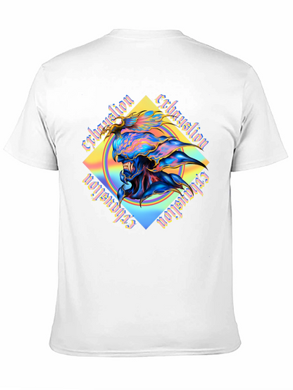 Camiseta Negra con Diseño Abstracto Exhaustion