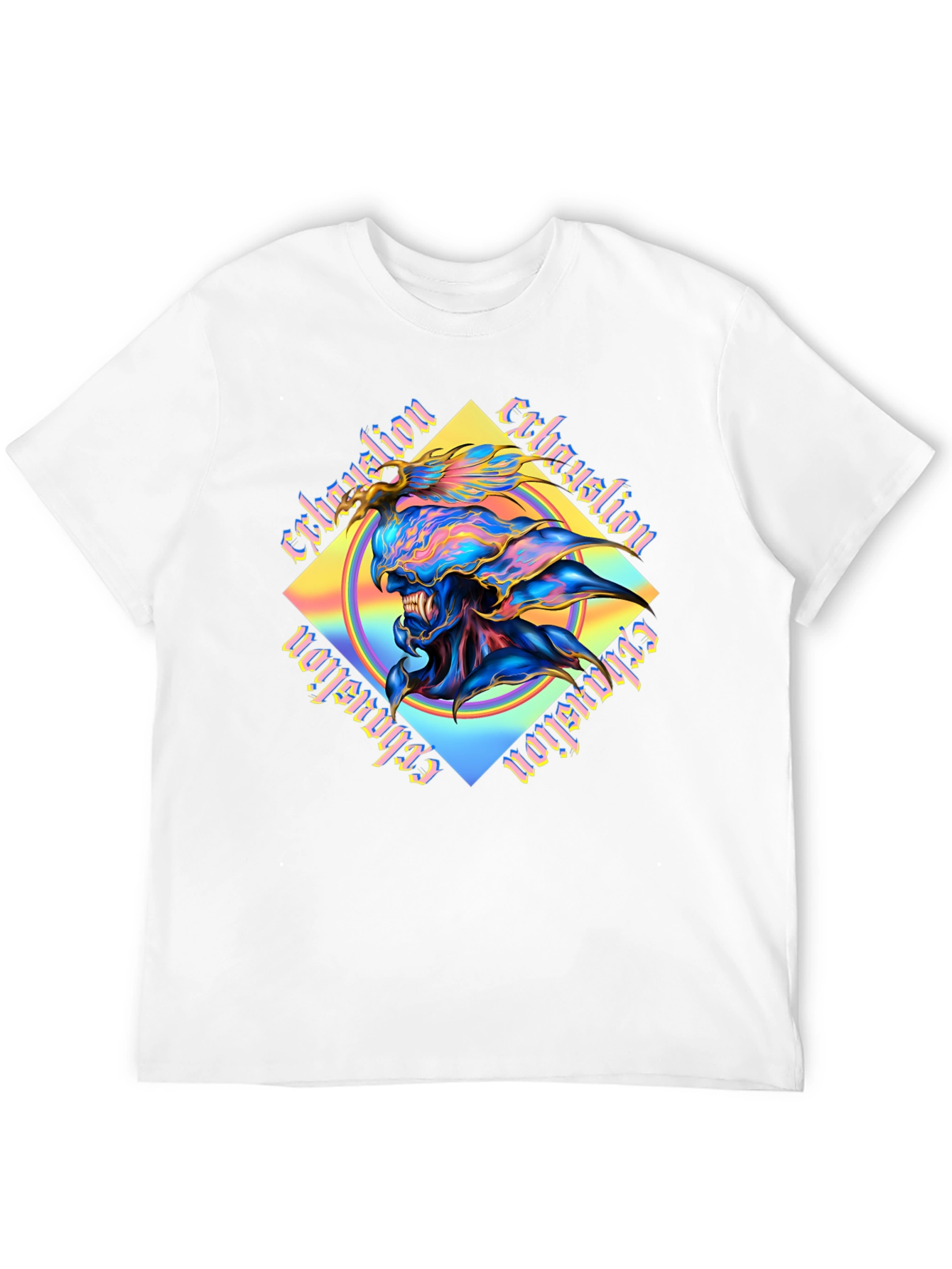 Camiseta Negra con Diseño Abstracto Exhaustion