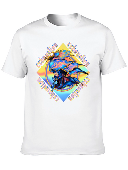 Camiseta Negra con Diseño Abstracto Exhaustion