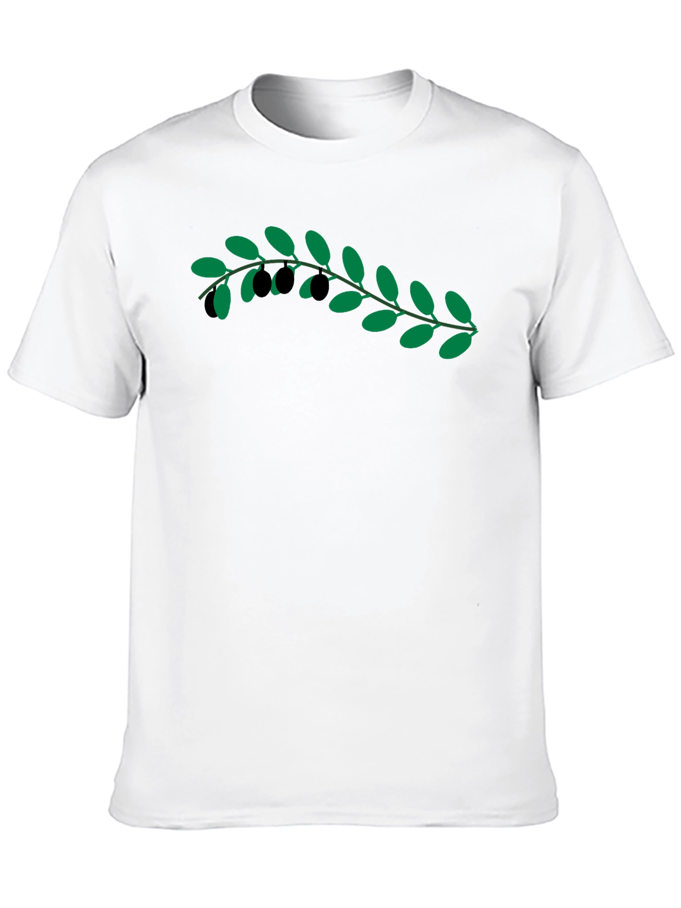 Camiseta Negra con Rama de Olivo
