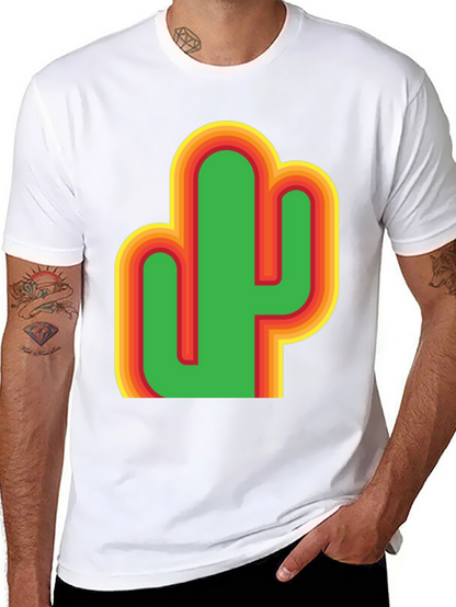 Camiseta Negra con Diseño de Cactus Retro
