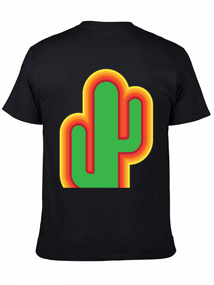 Camiseta Negra con Diseño de Cactus Retro