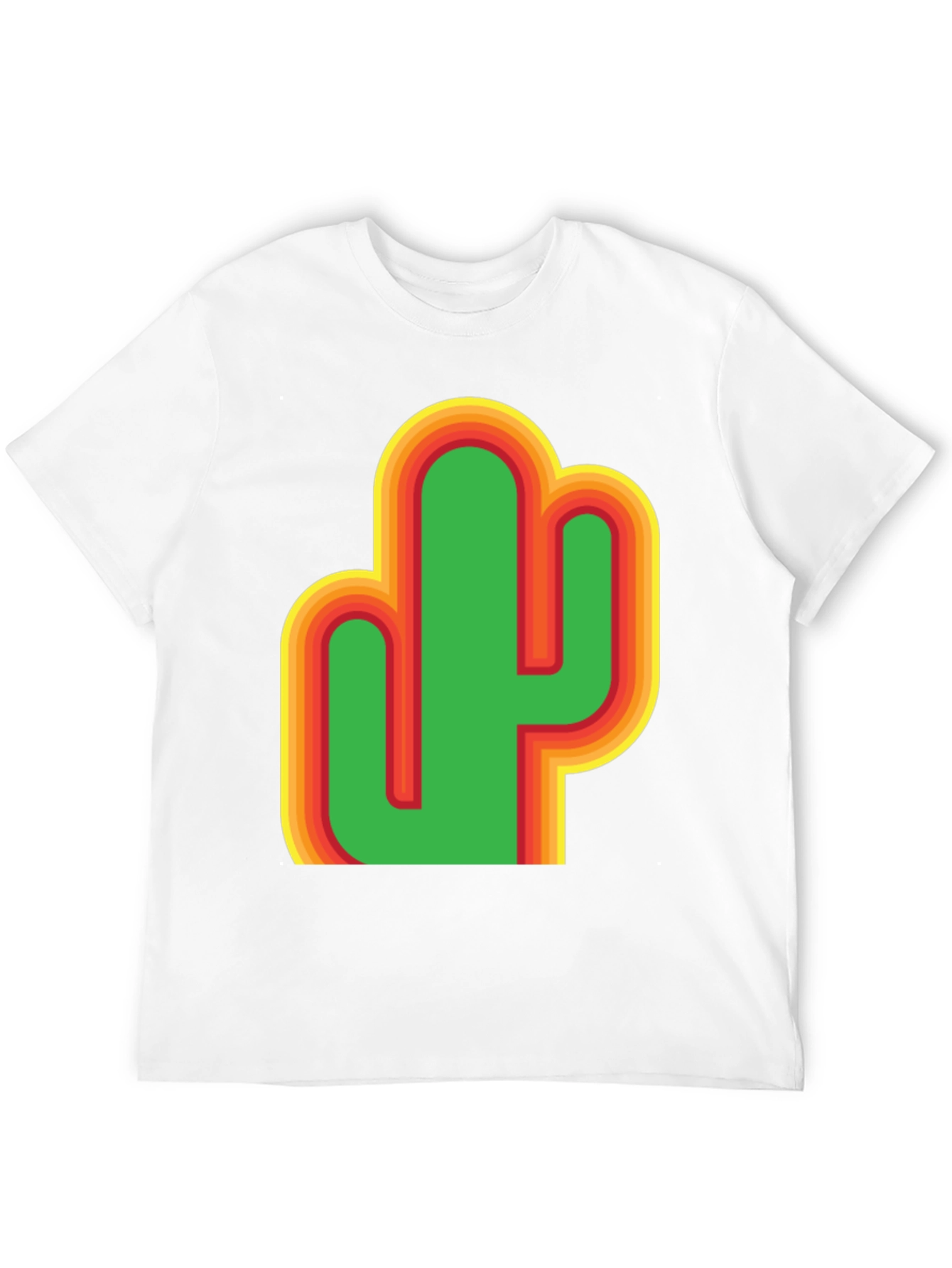 Camiseta Negra con Diseño de Cactus Retro