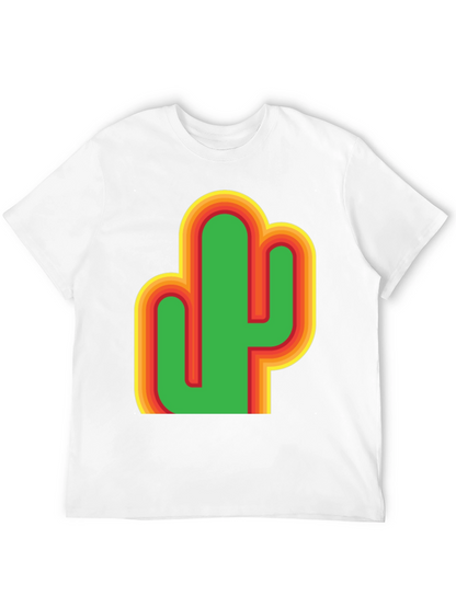 Camiseta Negra con Diseño de Cactus Retro