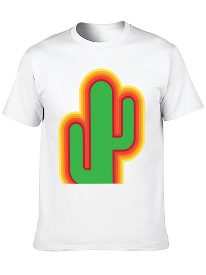 Camiseta Negra con Diseño de Cactus Retro
