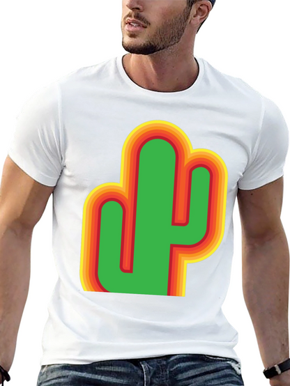 Camiseta Negra con Diseño de Cactus Retro
