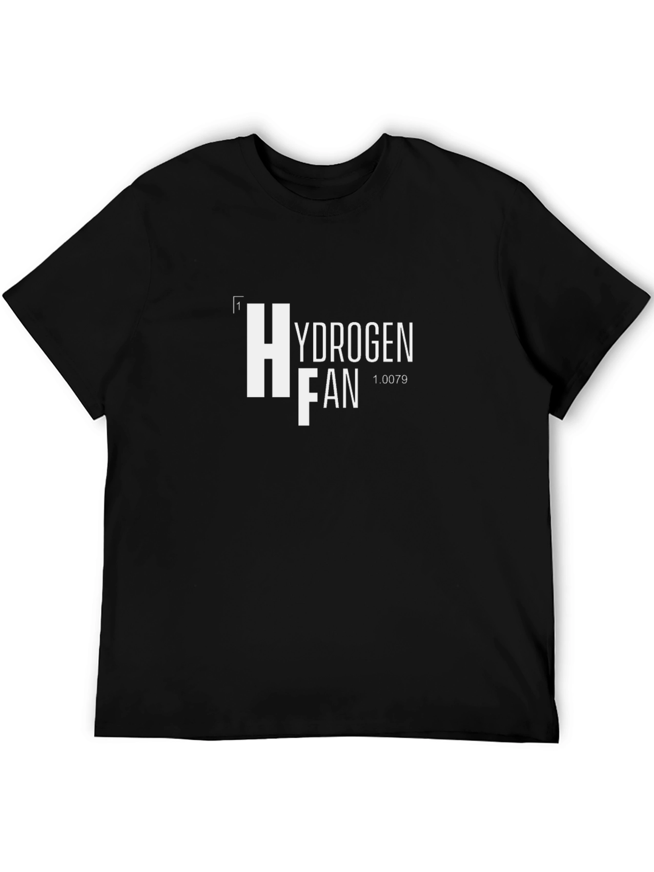 Camiseta Negra Hydrogen Fan Diseño Químico