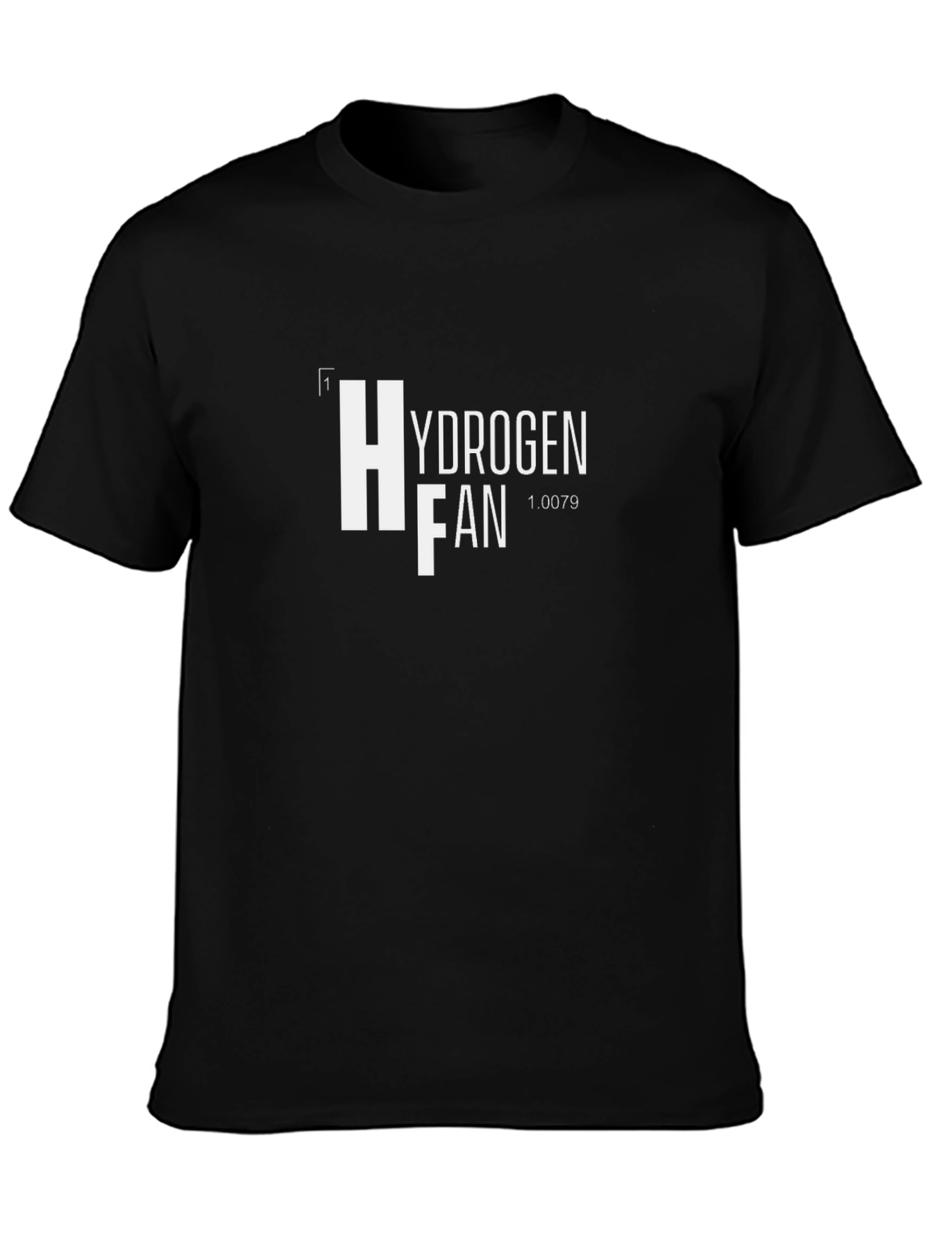 Camiseta Negra Hydrogen Fan Diseño Químico