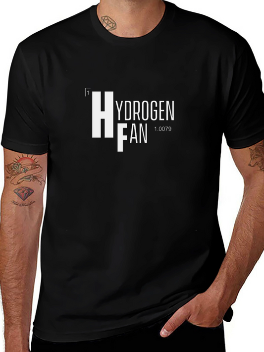 Camiseta Negra Hydrogen Fan Diseño Químico