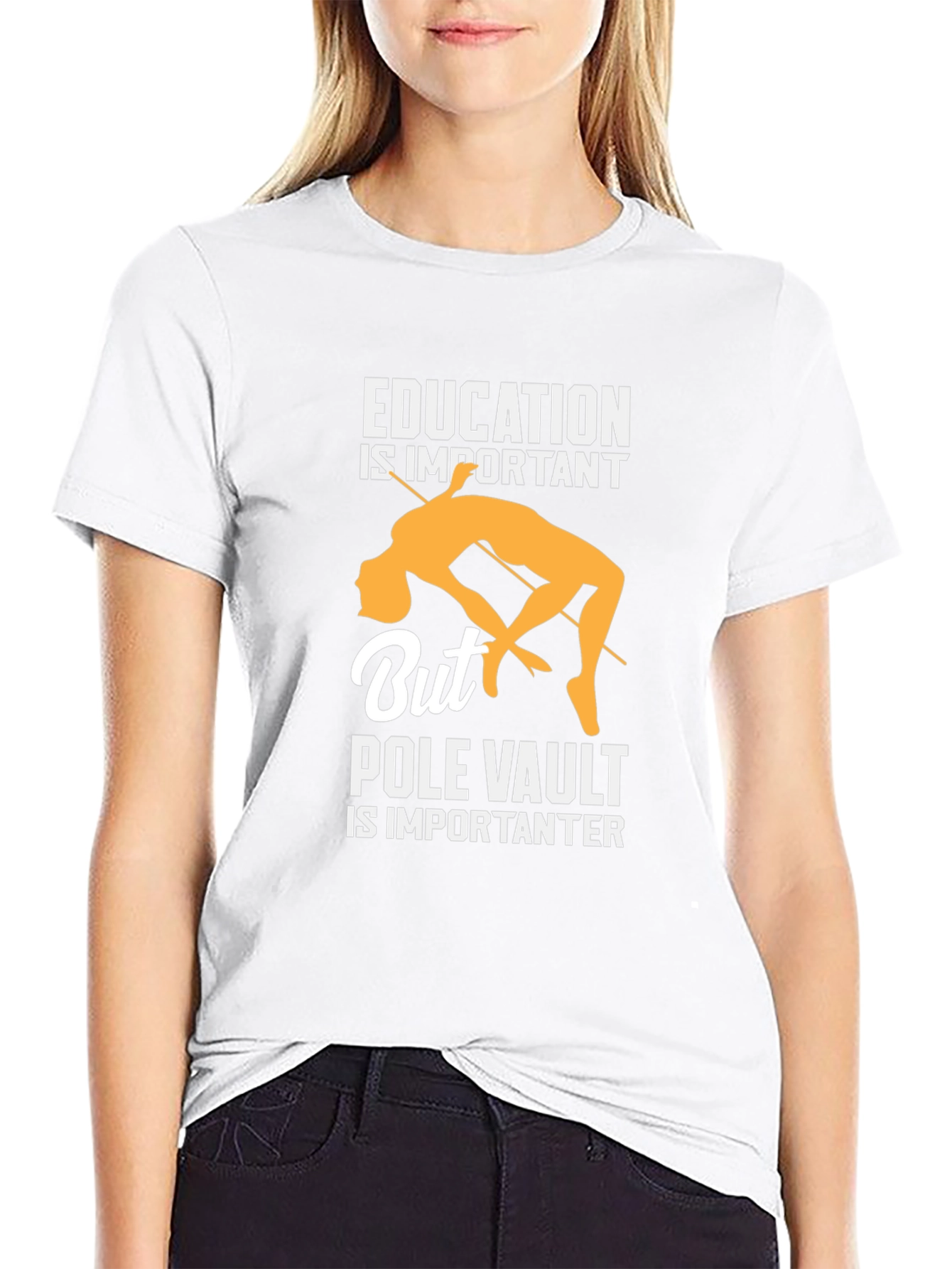 Camiseta Negra Deportiva Salto con Garrocha