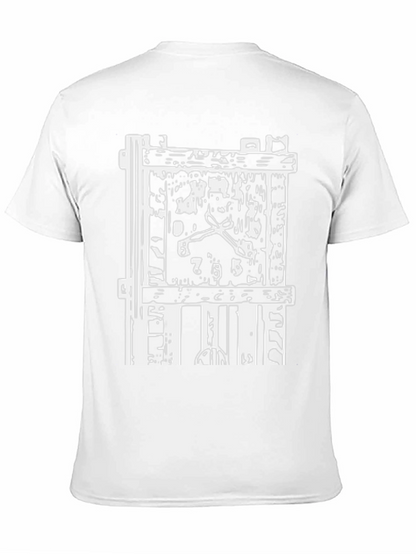 Camiseta Negra Estampada con Diseño Abstracto