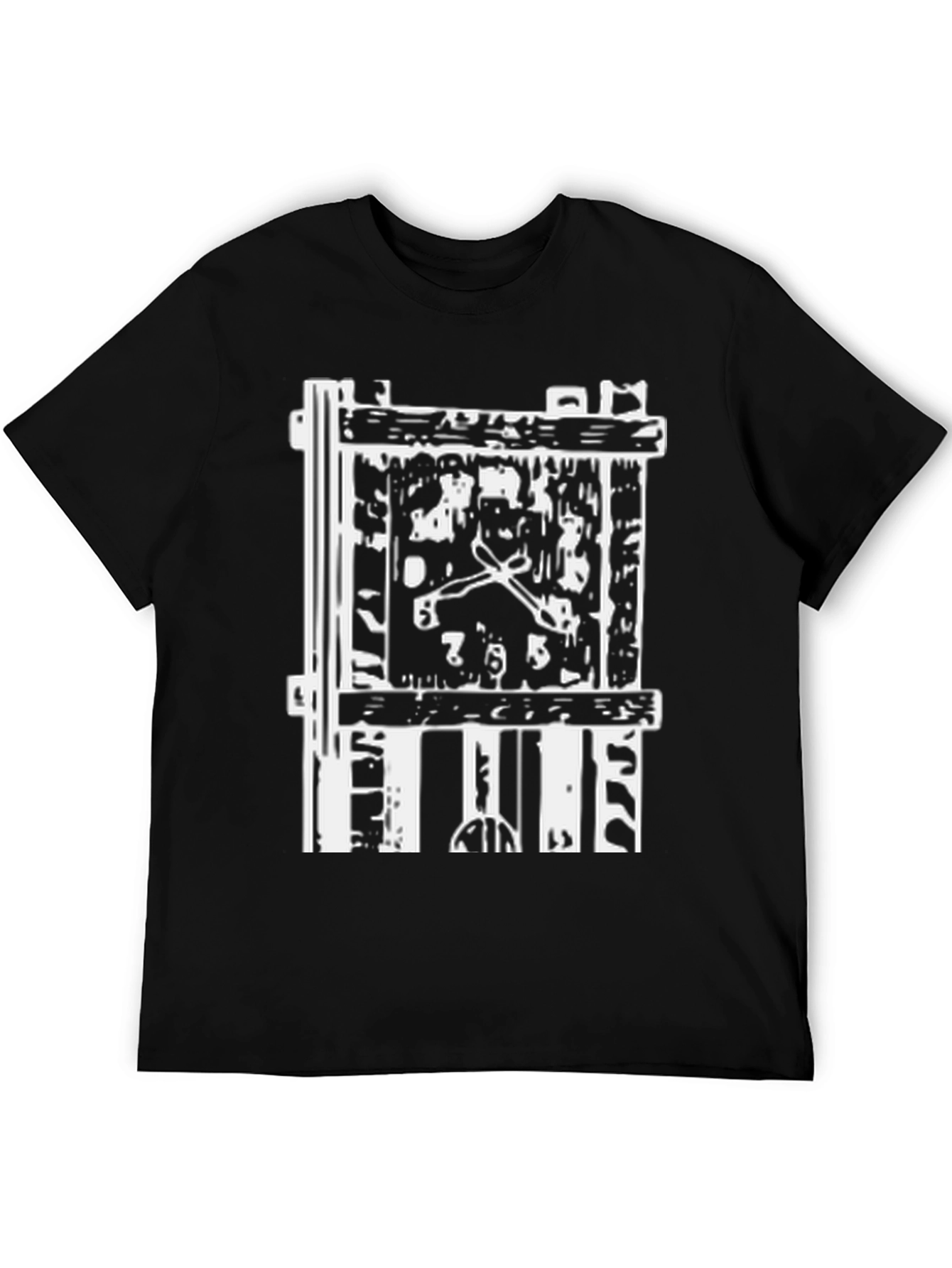 Camiseta Negra Estampada con Diseño Abstracto