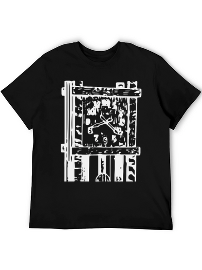 Camiseta Negra Estampada con Diseño Abstracto