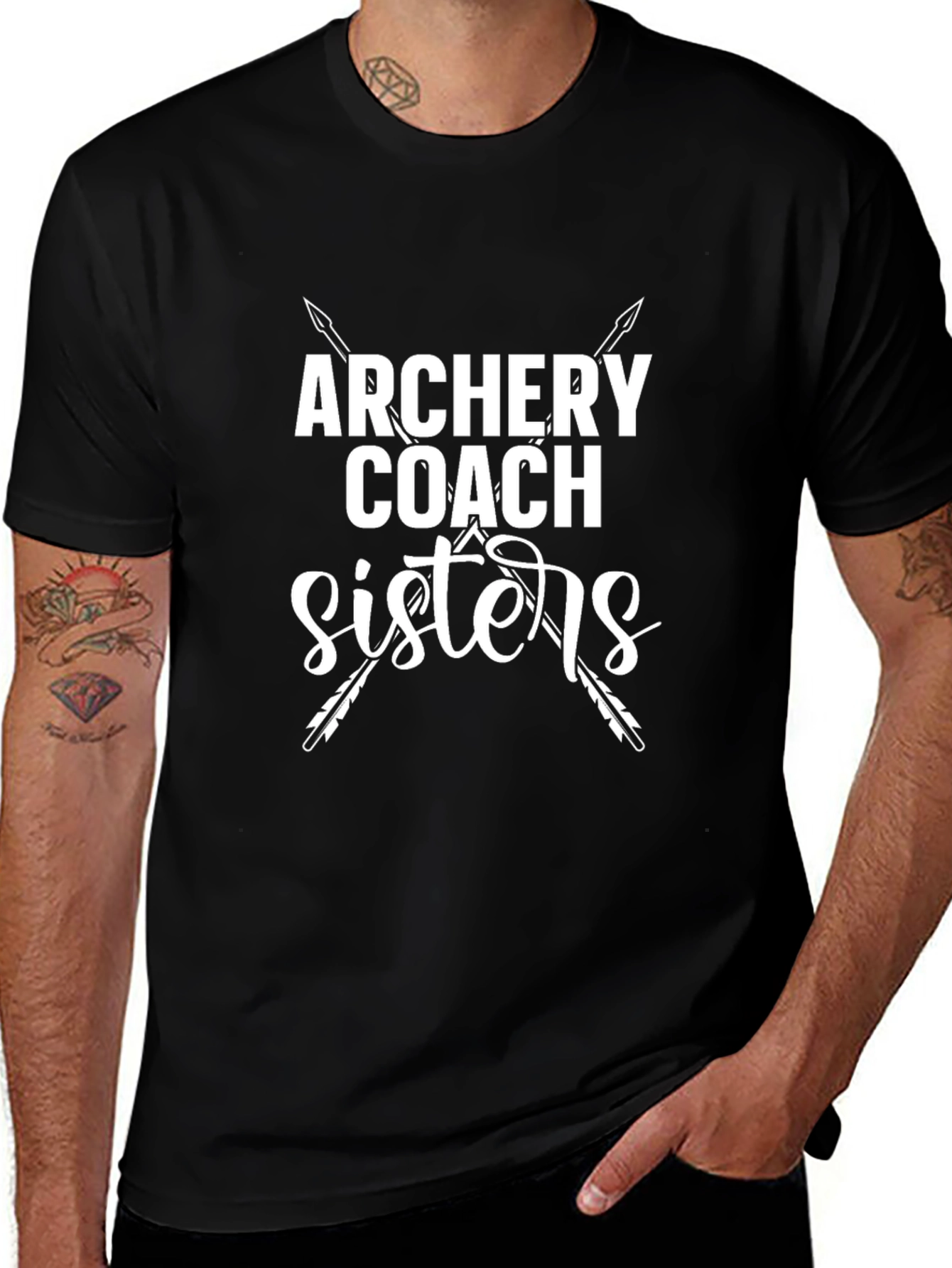 Camiseta Negra Archery Coach Sisters Unisex