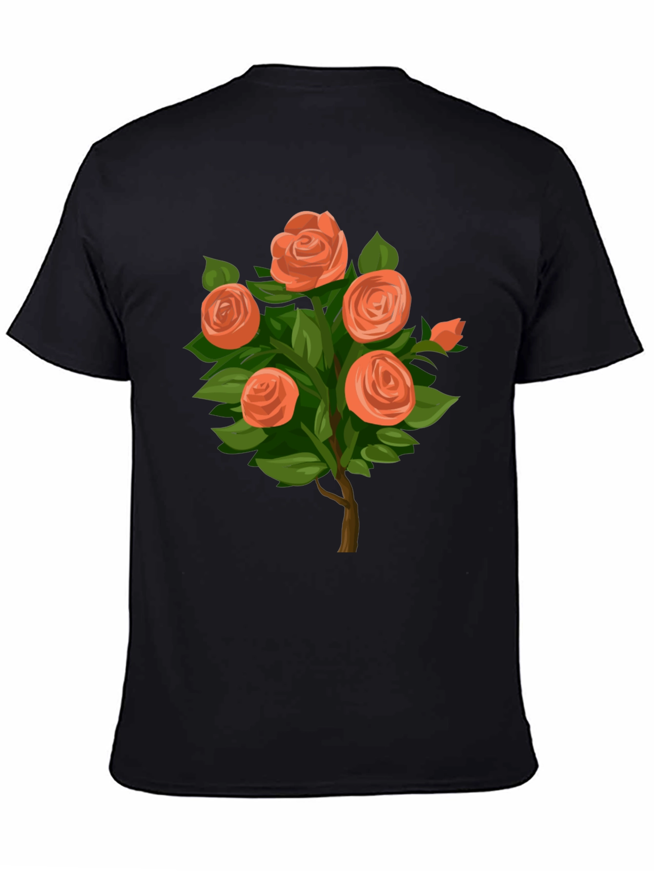 Camiseta Negra con Diseño de Rosas