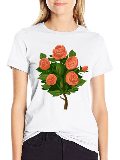 Camiseta Negra con Diseño de Rosas