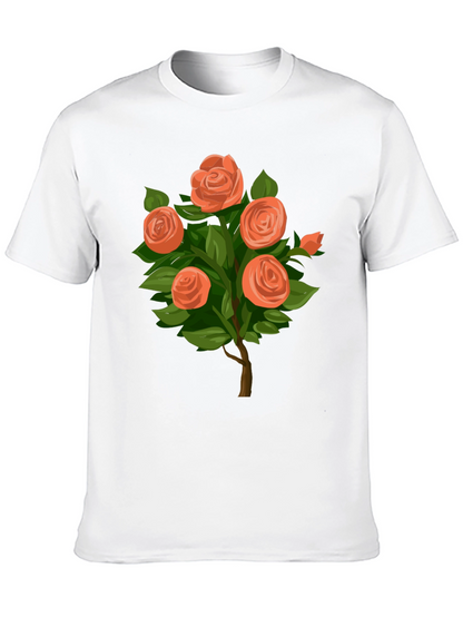 Camiseta Negra con Diseño de Rosas