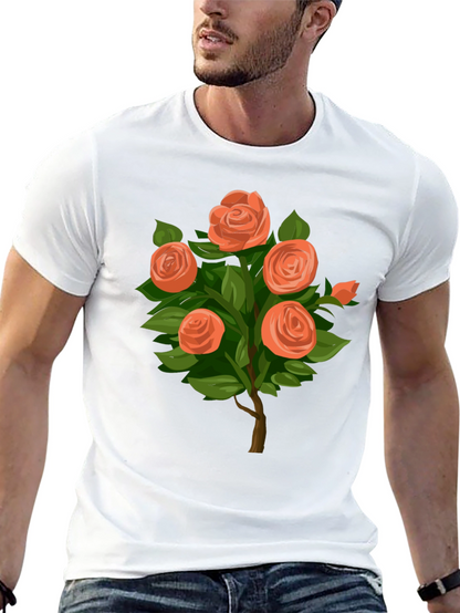 Camiseta Negra con Diseño de Rosas