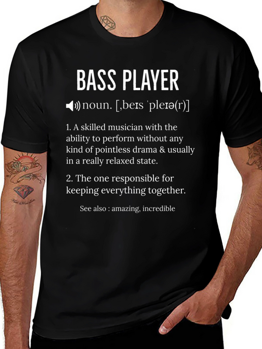 Camiseta Negra Bass Player: Definición Humorística