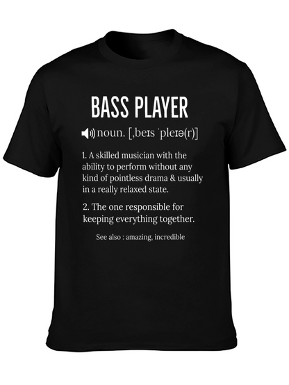 Camiseta Negra Bass Player: Definición Humorística