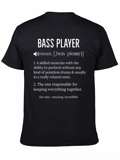 Camiseta Negra Bass Player: Definición Humorística