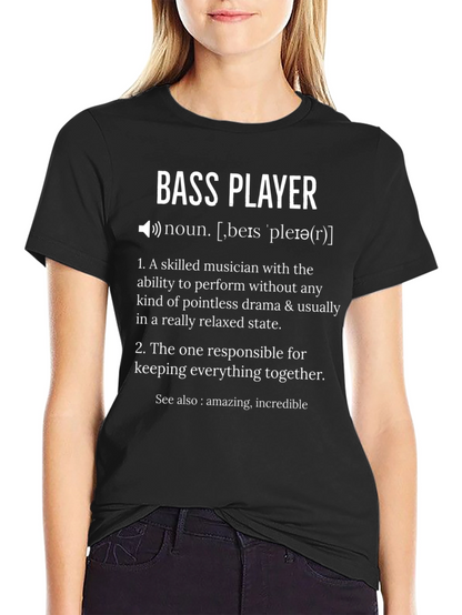 Camiseta Negra Bass Player: Definición Humorística