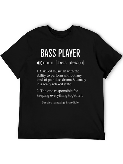 Camiseta Negra Bass Player: Definición Humorística