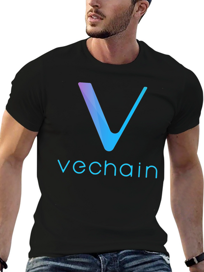 Camiseta Negra VeChain Diseño Moderno
