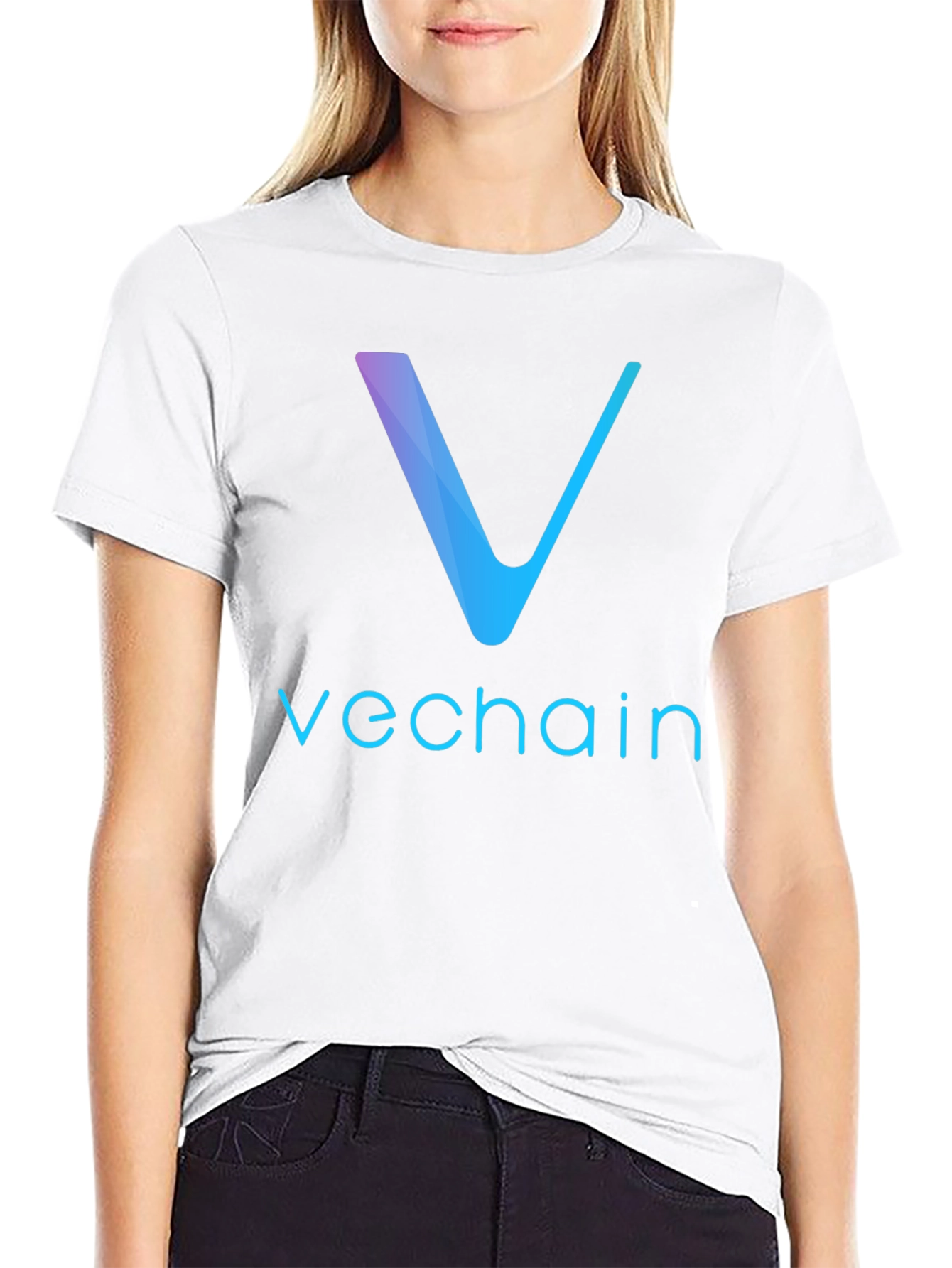 Camiseta Negra VeChain Diseño Moderno