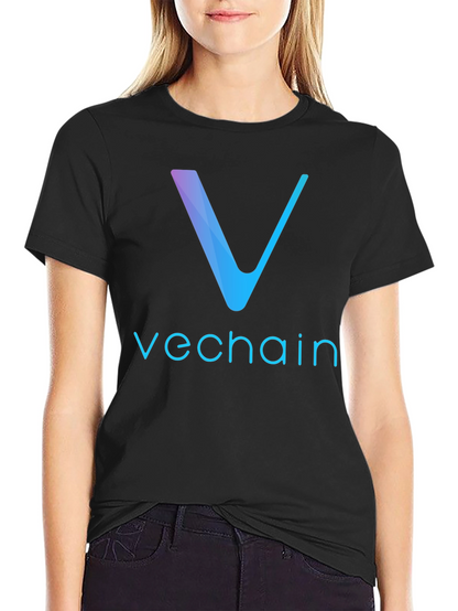 Camiseta Negra VeChain Diseño Moderno