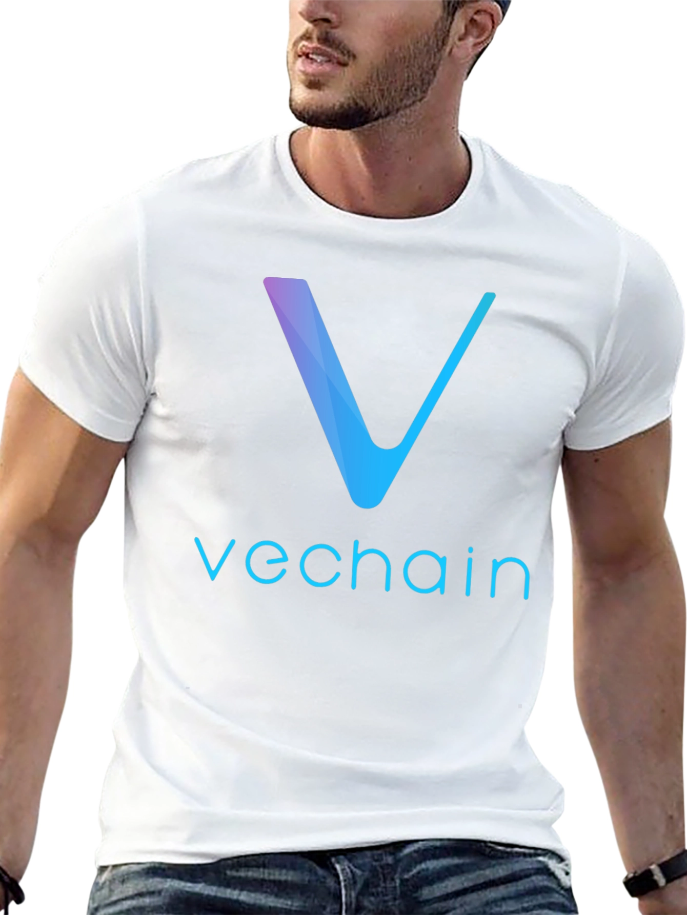 Camiseta Negra VeChain Diseño Moderno