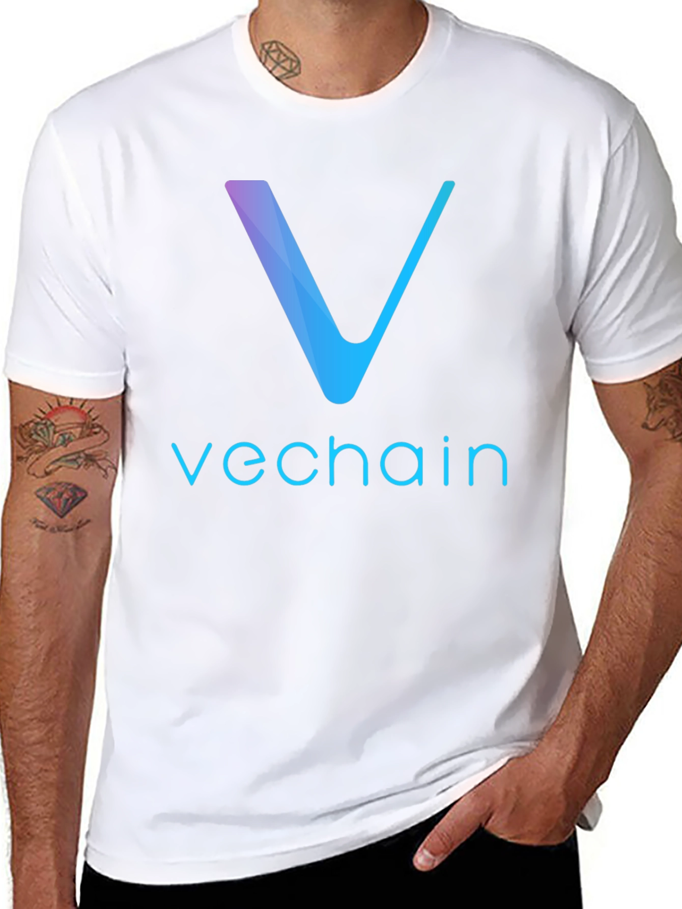 Camiseta Negra VeChain Diseño Moderno