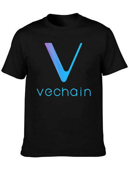 Camiseta Negra VeChain Diseño Moderno