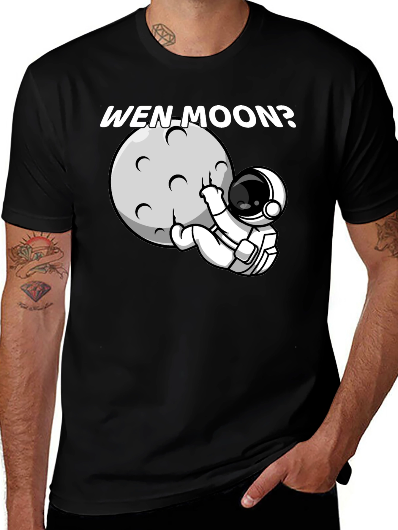 Camiseta Negra Wen Moon? Astronauta