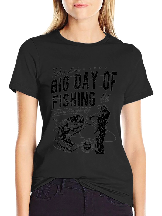 Camiseta Negra Pesca Tahoe Lake