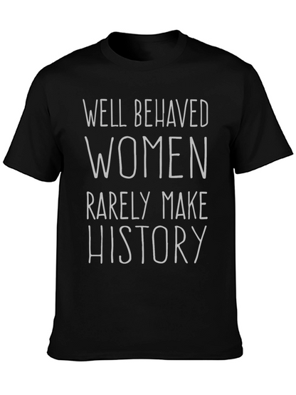 Camiseta Negra con Frase Feminista: Haz Historia