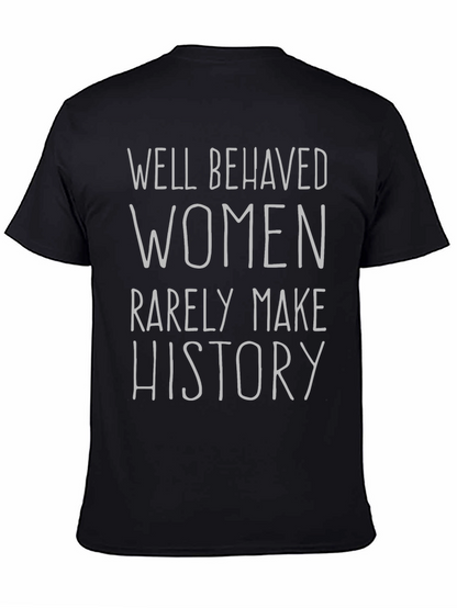 Camiseta Negra con Frase Feminista: Haz Historia
