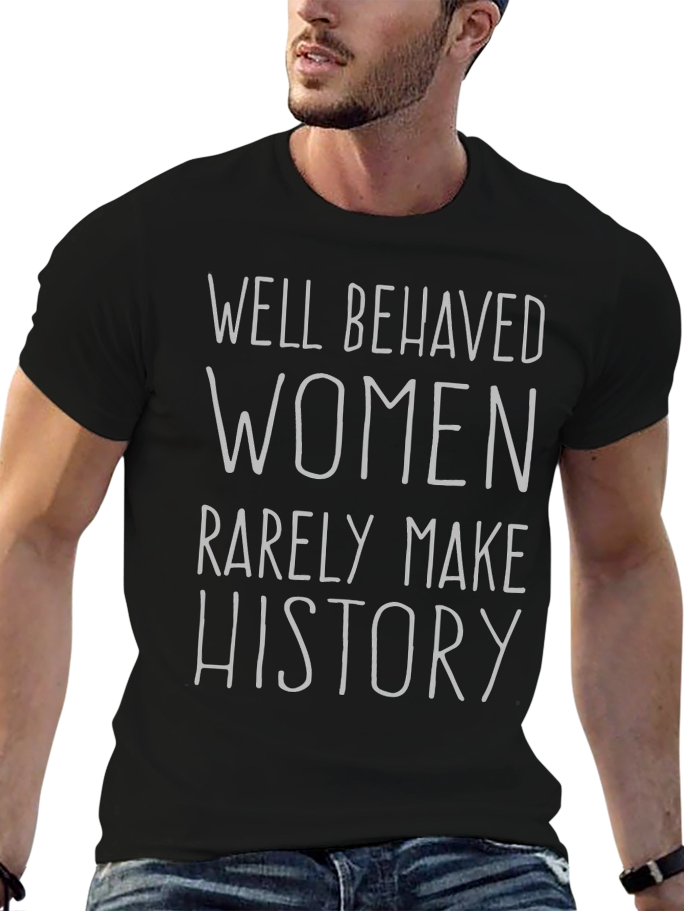 Camiseta Negra con Frase Feminista: Haz Historia