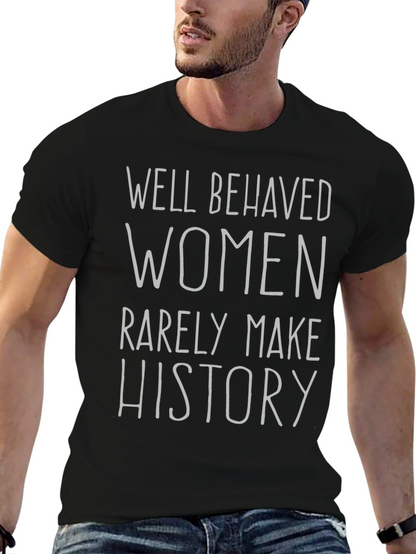 Camiseta Negra con Frase Feminista: Haz Historia