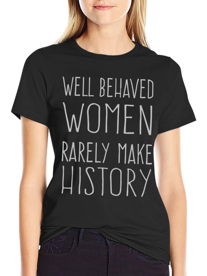 Camiseta Negra con Frase Feminista: Haz Historia