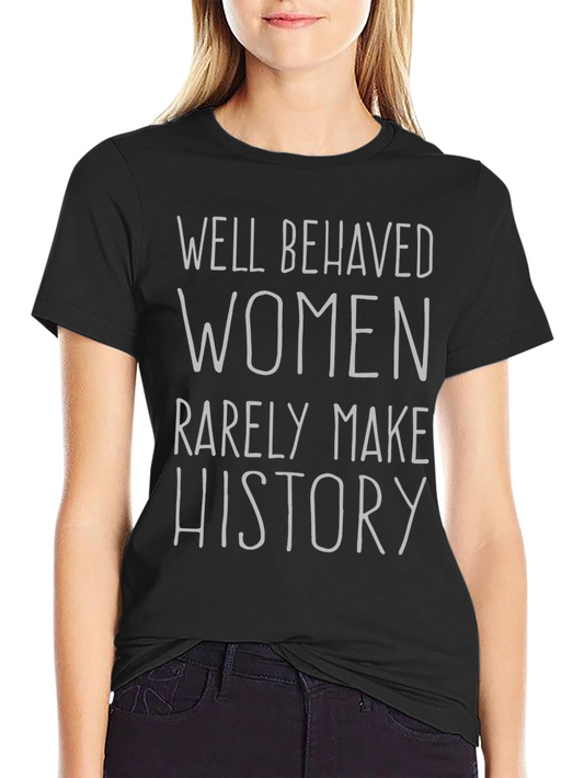 Camiseta Negra con Frase Feminista: Haz Historia