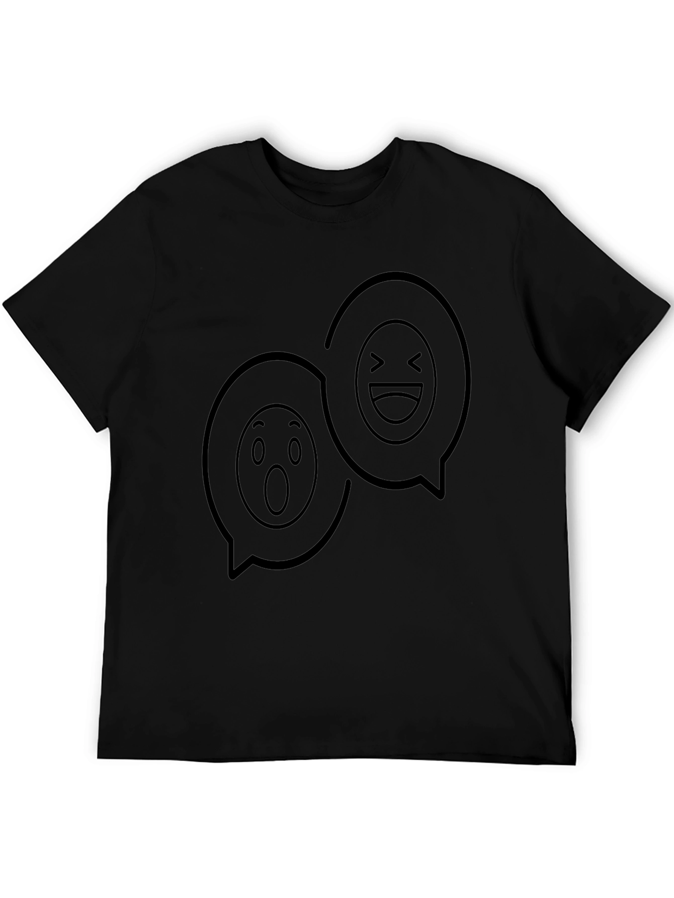 Camiseta Negra Emoji Chat