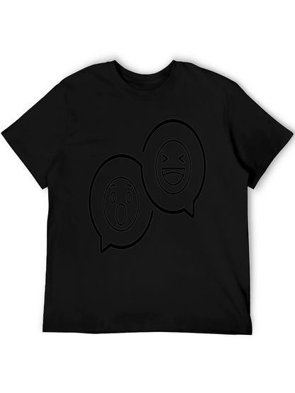Camiseta Negra Emoji Chat