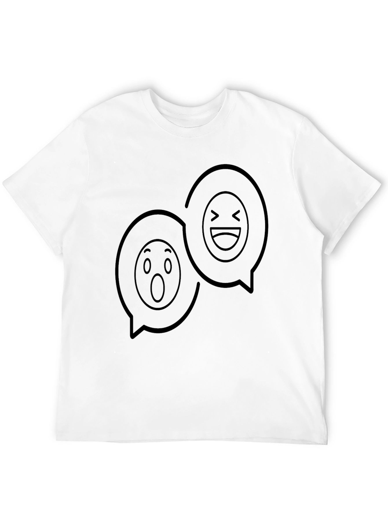 Camiseta Negra Emoji Chat