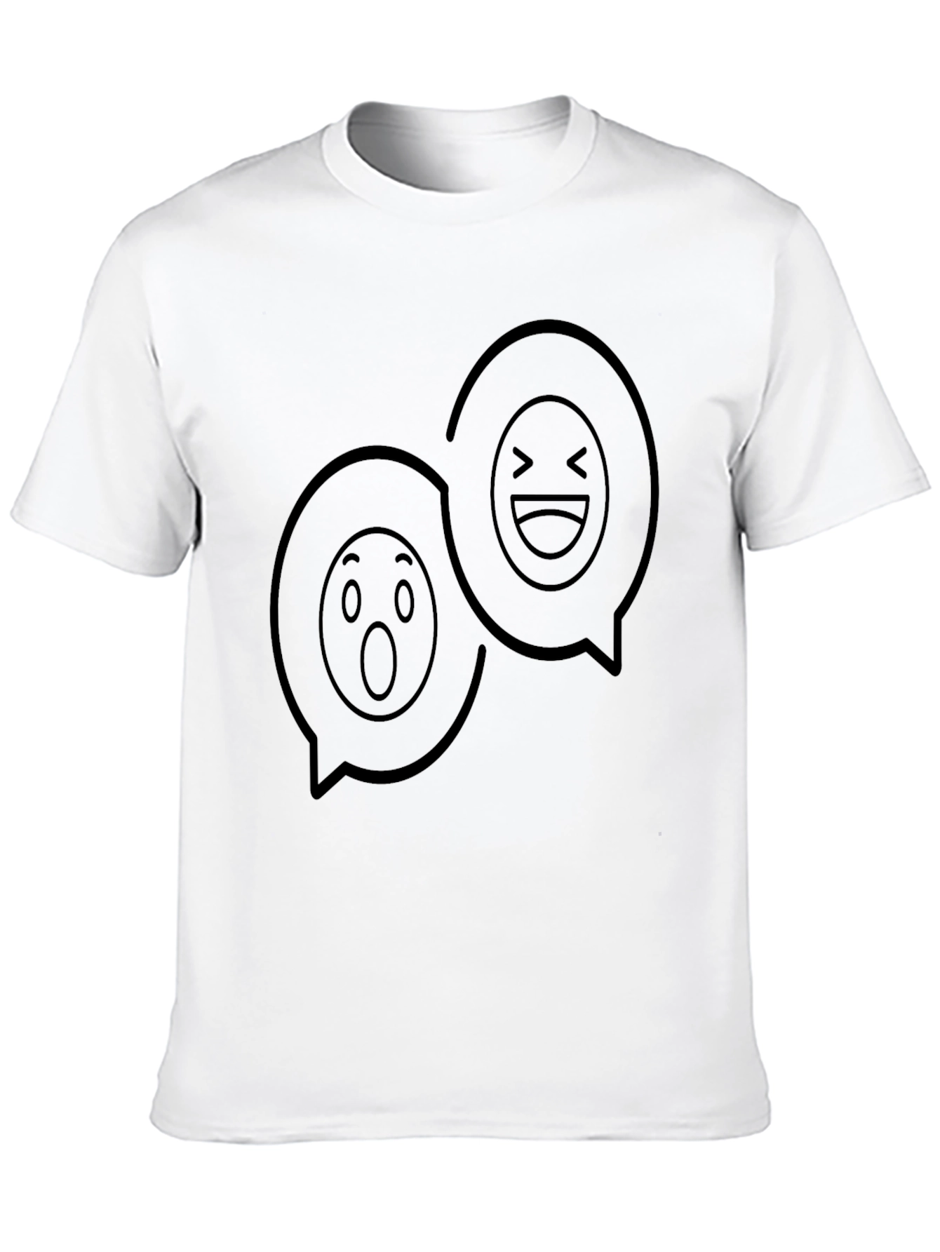 Camiseta Negra Emoji Chat