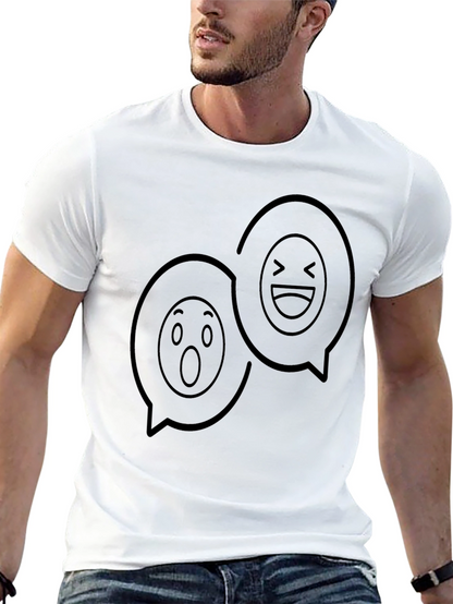 Camiseta Negra Emoji Chat