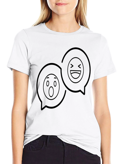 Camiseta Negra Emoji Chat