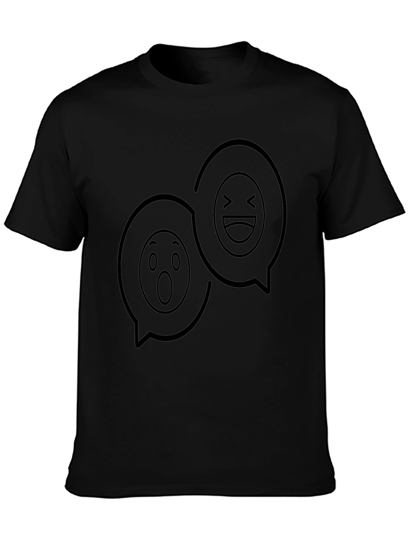 Camiseta Negra Emoji Chat